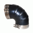 Trident Marine 3&quot; ID 90-Degree EPDM Black Rubber Molded Wet Exhaust Elbow w/4 T-Bolt Clamps - TRL-390-S/S