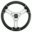 Schmitt Marine Torcello 14&quot; Wheel - 04 Series - Polyurethane Wheel w/Chrome Trim & Cap - Brushed Spokes - 3/4&quot; Tapered Shaft - PU043144-12R