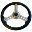 Schmitt Marine Torcello 14&quot; Wheel - 03 Series - Polyurethane Wheel w/Chrome Trim & Cap - Brushed Spokes - 3/4&quot; Tapered Shaft - Retail Packaging - PU033104-12R