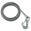 Fulton 7/32&quot; x 50' Galvanized Winch Cable and Hook - 5,600 lbs. Breaking Strength - WC750 0100