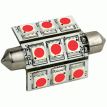 Lunasea Pointed Festoon 9 LED Light Bulb - 42mm - Red - LLB-189R-21-00