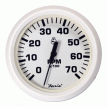Faria Dress White 4&quot; Tachometer - 7000 RPM (Gas) (All Outboards) - 33104