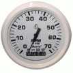 Faria Dress White 4&quot; Tachometer w/Systemcheck Indicator - 7000 RPM (Gas) (Johnson / Evinrude Outboard) - 33150