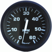Faria Euro Black 4&quot; Tachometer - 6,000 RPM (Gas - Inboard & I/O) - 32804