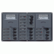 BEP AC Circuit Breaker Panel w/Analog Meters, 12SP 2DP AC230V Stainless Steel Horizonal - 900-AC3-AM