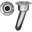 Mate Series Stainless Steel 15&deg; Rod & Cup Holder - Drain - Round Top - C1015D