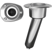 Mate Series Stainless Steel 15&deg; Rod & Cup Holder - Drain - Oval Top - C2015D