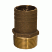 GROCO 3/4&quot; NPT x 1&quot; Bronze Full Flow Pipe to Hose Straight Fitting - FF-750