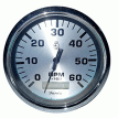 Faria Spun Silver 4&quot; Tachometer w/Hourmeter (6000 RPM) (Gas Inboard) - 36032