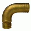GROCO 3/4&quot; NPT x 1&quot; ID Bronze Full Flow 90&deg; Elbow Pipe to Hose Fitting - FFC-750