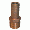 GROCO 3/4&quot; NPT x 3/4&quot; ID Bronze Pipe to Hose Straight Fitting - PTH-750