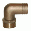 GROCO 3/4&quot; NPT x 3/4&quot; ID Bronze 90 Degree Pipe to Hose Fitting Standard Flow Elbow - PTHC-750
