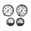 Faria Spun Silver Box Set of 4 Gauges f/Outboard Engines - Speedometer, Tach, Voltmeter & Fuel Level - KTF0182