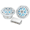 Poly-Planar MA-OC6 6.5&quot; 480 Watt Waterproof Blue LED Speaker - White - MA-OC6