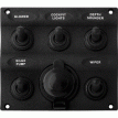 Sea-Dog Nylon Switch Panel - Water Resistant - 5 Toggles w/Power Socket - 424605-1