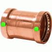 Viega ProPress 2-1/2&quot; Copper Coupling w/o Stop - Double Press Connection - Smart Connect Technology - 20743