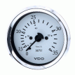 VDO Cockpit Marine 85MM (3-3/8&quot;) Pitot Speedometer - 0 to 35 MPH - White Dial/Chrome Bezel - 260-15271