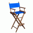 Whitecap Captain&#39;s Chair w/Blue Seat Covers - Teak - 60045