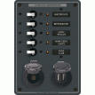 Blue Sea 8120 - 5 Position 12V Panel w/Dual USB & 12V Socket - 8120