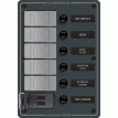 Blue Sea 8121 - 5 Position Contura Switch Panel w/Dual USB Chargers - 12/24V DC - Black - 8121
