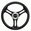 Schmitt Marine Torcello 14&quot; Wheel - 03 Series - Polyurethane Wheel w/Chrome Trim & Cap - Brushed Spokes - 3/4&quot; Tapered Shaft - PU033104-12