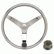 Uflex - V46 - 13.5&quot; Stainless Steel Steering Wheel w/Speed Knob & Chrome Nut - V46 KIT