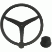 Uflex - V46 - 13.5&quot; Stainless Steel Steering Wheel w/Speed Knob & Chrome Nut - Black - V46B KIT