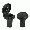 Attwood Deck Fill f/Carbon Canister System - Straight Body & Scalloped Black Plastic Cap - 99DFCCSB1S